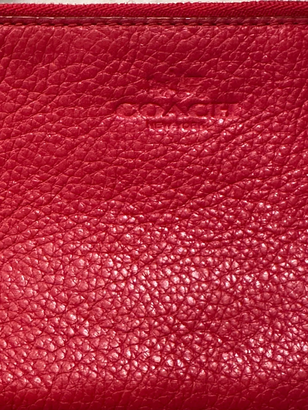 Coach Red Pebbled Leather Wristlet